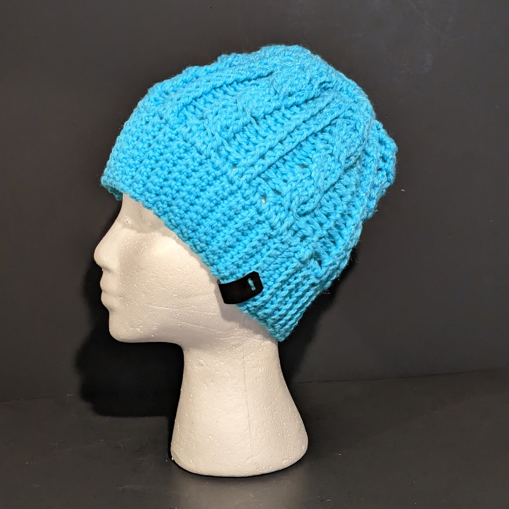 COPY - BUN BEANIE CABLE KNIT HAT HANDMADE CROCHET